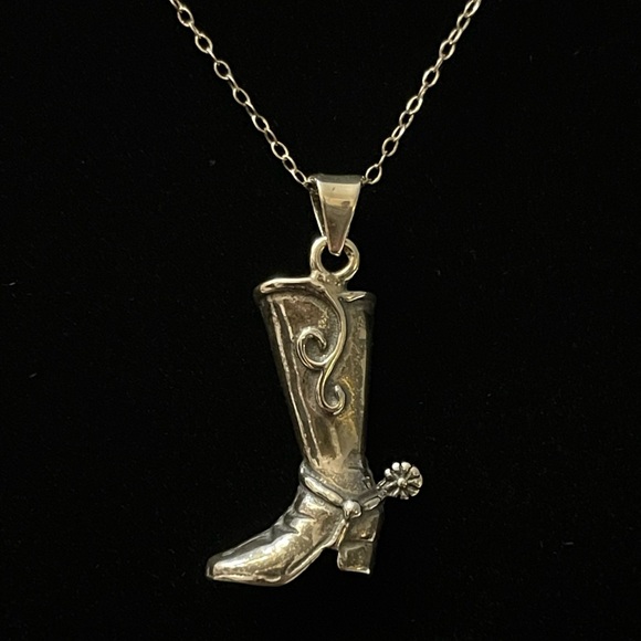 Sterling Silver Boot Necklace - Picture 1 of 4